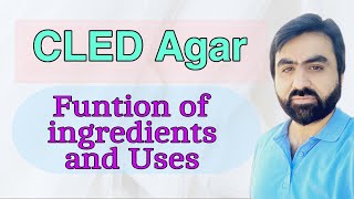 Lec8  CLED Agar Composition  Functions of Ingredients  Properties  Uses  UrduHindi [upl. by Norraf]