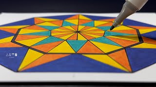 How to Design Colorful Artwork Sketch Tessellation Arts amp Full of Triangles  Agile Steps amp Clever [upl. by Lathan]