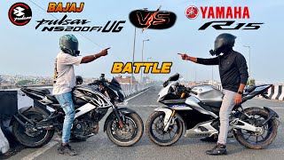 R15M vs pulsar NS200  Yamaha vs Bajaj Battle 🏍️ Shocking Result 😱 winner   yamaha bajaj [upl. by Horace]