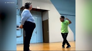 GOING VIRAL Philadelphia teacher student go viral for veggie dance throw down [upl. by Kyla]