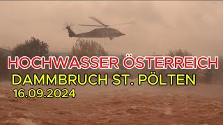 DAMMBRUCH in St Pölten  BLACK HAWK Einsatz  16092024 [upl. by Desma725]