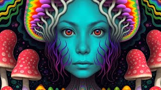 Psychedelic Trance  Mushroom Trip Trippy Animation 🍄 Psytrance mix 2024 AI Graphic Visuals [upl. by Edmonda]