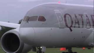 Qatar Airways Boeing 787 Flying During Farnborough Airshow 2012 [upl. by Whittemore333]