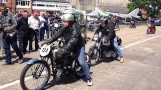 Bsa M23 at brooklands race track 30th june 2012 [upl. by Nonnek]