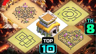 UNBEATABLE TOP 10 NEW TH8 WAR BASE WITH LINK  BEST TH8 CWLHYBRIDTROPHY BASE LINK  Clash of Clans [upl. by Navert]