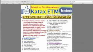 TAX CONSULTANTS COURSE OUTLINE [upl. by Navar763]