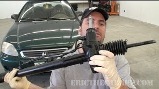 1999 Civic Power Steering Rack Replacement Part 1  EricTheCarGuy [upl. by Euv]