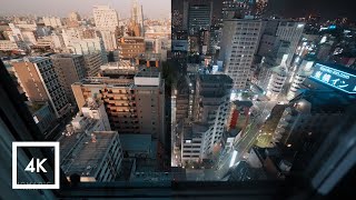 Sunset to Sunrise Tokyo Cityscape City Sounds for Study 12 Hours Open Window 4K [upl. by Hayalat261]