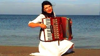 WIESŁAWA DUDKOWIAK with Accordion on Beach 1  The most beautiful relaxing melody [upl. by Htebzile]