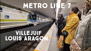 RATP Paris Metro Line 7  VilleJuif Louis Aregon Metro Station  Île de France Mobilités [upl. by Eelah431]