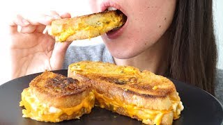 ASMR Eating Sounds Jalapeño Popper Grilled Cheese Sandwich  Vegan No Talking [upl. by Kciwdahc]