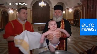 This baptism in Georgia is enough to make your head spin  Orthodox Religion  euronews 🇬🇧 [upl. by Clova]