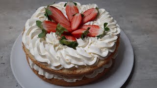 Gâteau moelleux à la Chantilly mascarpone fraise  facile à faire [upl. by Ruscio]