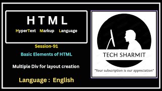 Div Element of HTML Using Multiple Divs for Creating Layouts in HTML Session91 [upl. by Steinke119]