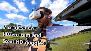 Max tries Fatshark Scout HD Goggles with the new HD Zero Runcam for Shark Byte [upl. by Hobart]