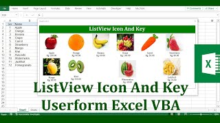 ListView ICON Ceate Pricelist With Image Excel VBA [upl. by Analra848]