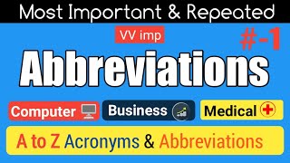 Abbreviations Abbreviations for Competitive Exams Commonly used Abbreviations amp Acronyms [upl. by Zobe]