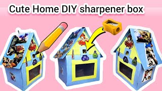 cute home DIY sharpener box  pencil sharpener box diy stationarycraft craft artandcraft art [upl. by Annid]