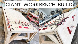 Giant woodwork workbench build [upl. by Estele]