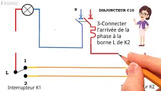 Branchement dun interrupteur vaetvient interrupteuréclairage lampes switch [upl. by Lirrehs590]