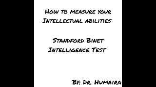 Stanford Binet Intelligence Test SBIISBIIISBIV [upl. by Yeldua]