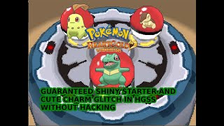 GUARANTEED SHINY STARTER POKEMON IN HEARTGOLD AND SOUL SILVER AND CUTE CHARM GLITCH ON 3DS [upl. by Haag742]