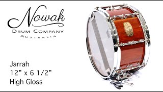 Nowak Jarrah Stave Block Snare 12quot x 6 5quot High Gloss [upl. by Attikram]