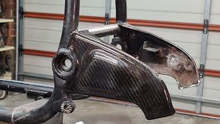 BMW R100 cafe racer project DIY carbon fibre wing covers [upl. by Ryter]