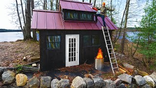 Tiny House Build New Metal Roof  DIY Off Grid Tiny House Build Episode 5 [upl. by Sanfred]