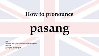 How to pronounce pasang  meaning [upl. by Harac]