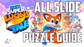 New Super Luckys Tale  All Slide Puzzle Guide Sky Castle Wrestful Retreat amp Gilly Island [upl. by Aohsoj]