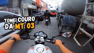 CB300 vs MT 03 ANDA IGUAL OU TOMA COURO [upl. by Normy]