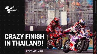 INSANE MotoGP last two laps in Buriram  2023 ThaiGP [upl. by Gnagflow]