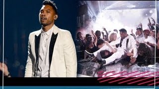 Miguel Leg Drop falls down on stage Analyzed at 2013 Billboard Awards [upl. by Nyrahtak]