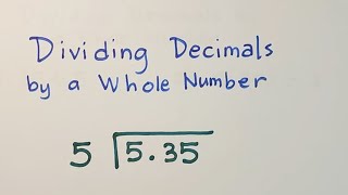 How to Divide Decimals by a Whole Number Basic Math Review on Decimals [upl. by Kanter]