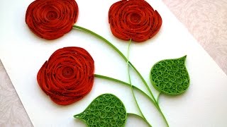 Quilling Rose Tutorial How to make a rose with a paper stripe Quilling rose making [upl. by Essilem]