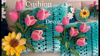 COJINES ALMOHADONES HERMOSOS Patrón 3D bonito para tu casa a Crochet [upl. by Seton]