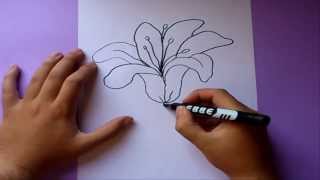 Como dibujar una flor paso a paso  How to draw a flower [upl. by Eelytsirk]