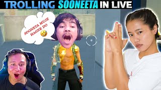 noob prank on sooneeta on live🤣🤣 इतनी हंसी कभी नहीं आई  Laka Gamer [upl. by Dnyletak]