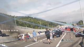 Massive Car Pileup Dramatic Rescue Caught on Dashcam [upl. by Dougie]