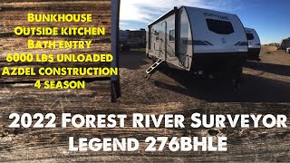 2022 Forest River Surveyor Legend 276BHLE Bunkhouse Travel Trailer [upl. by Sitruk]