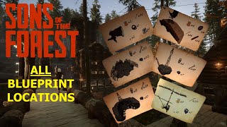 Sons Of The Forest  ALL Blue Print Locations Version 1 Release  No Commentary [upl. by Rutherford]