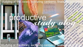 productive study vlog 🦷  finals season grind writing notes exploring canberra one last time 📑✍🏻 [upl. by Nierman]