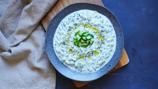 EASY CACIK Turkish Cucumber Yogurt Recipe  POSH PLATE [upl. by Brennan]