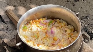 Cooking Pawpaw Rice In An African Home [upl. by Eissen417]