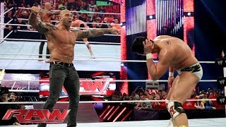 Batista attacks Alberto Del Rio Raw Jan 20 2014 [upl. by Vasilis]