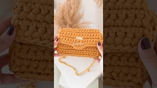 Bolsa de Crochê em Fio de Malha Linda e Estruturada bolsadecroche diy crochetbag crochet [upl. by Ellerahc]