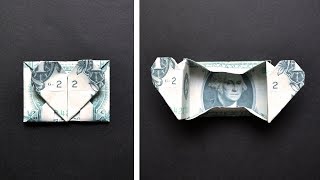 My Money BOX WITH HEART  Origami Dollar Tutorial DIY by NProkuda [upl. by Enelegna]