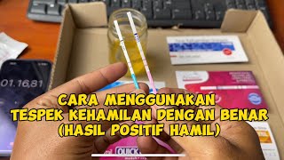 Cara menggunakan tespek kehamilan dengan benar positif hamil [upl. by Marks194]