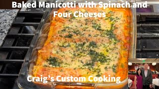 Indulge in a cheesy delight Baked manicotti with spinach and four cheeses [upl. by Acsirp]